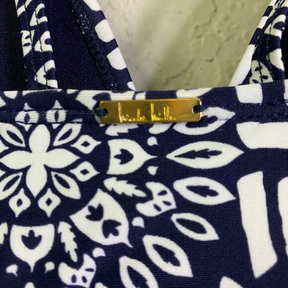 NICOLE MILLER Swimsuit Halter w/Gathered Sash Open Back Boho Print NWT - Picture 8 of 12